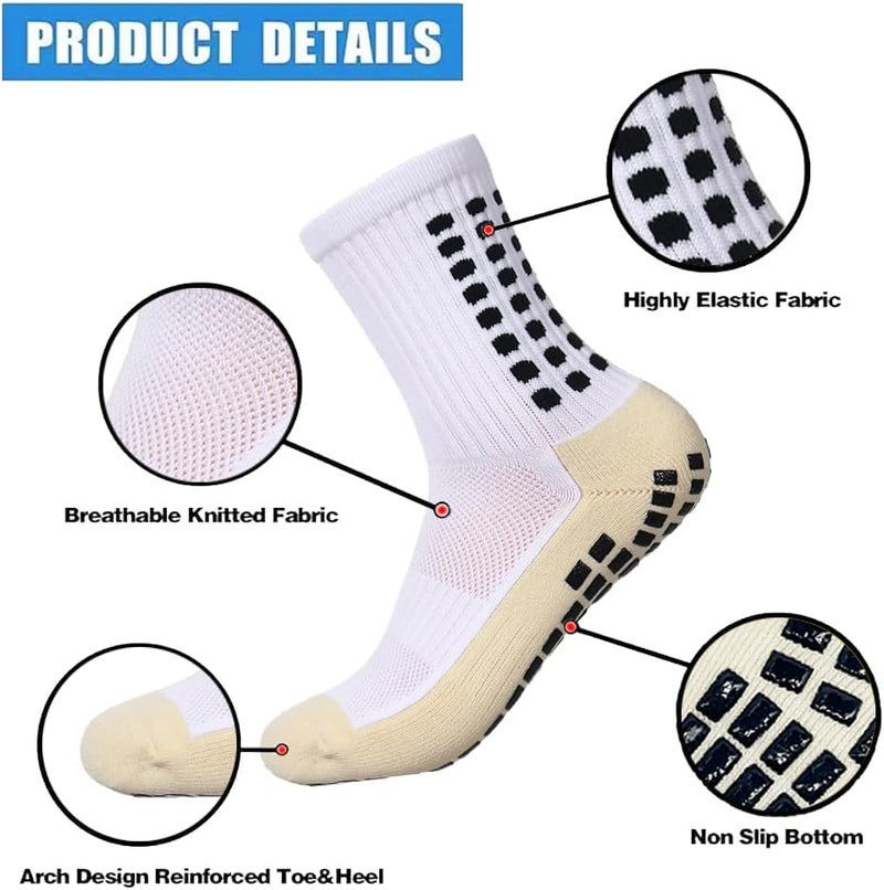 BUKEORE 2 Set Anti-Slip Grip Soccer Socks with Shin Guard Sleeves, Sports Athletic Socks for Men Women - Image 4